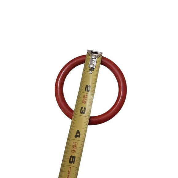 Vintage Marbled Yellow & Red Bakelite Bangle Bracelet Jewelry - Picture 4 of 4